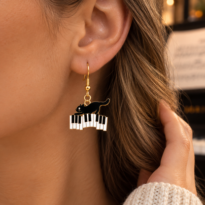 Piano Cat Earrings