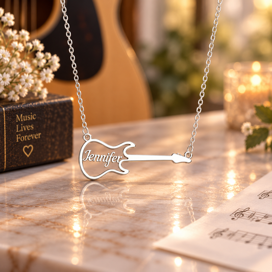 Personalized Guitar Necklace
