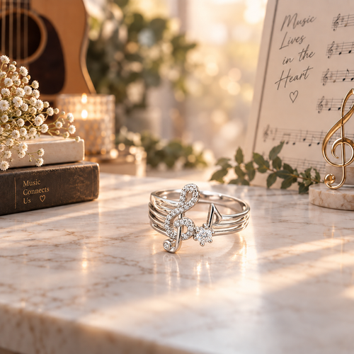 Silver Melody Music Ring