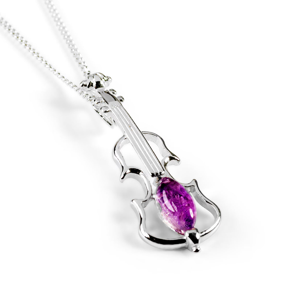 Purple Melody Violin Necklace